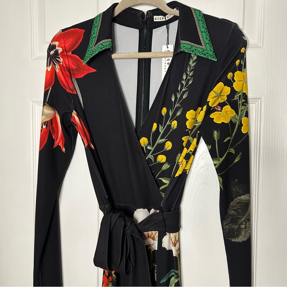 Alice + Olivia Melinda Wide Leg Wrap Jumpsuit - Picture 6 of 16